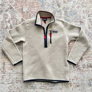 Patagonia Retro Pile Half Zip Fleece Pullover Sweater - Oatmeal - Men’s Size S